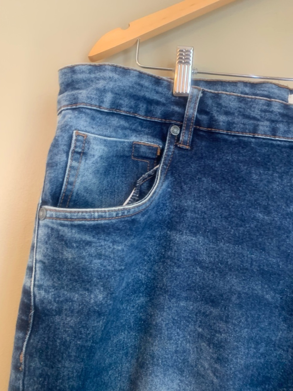 Men's Stitches And Rivets Jeans Size 42/30 Straight Fit Blue Dark Wash - Picture 3 of 11